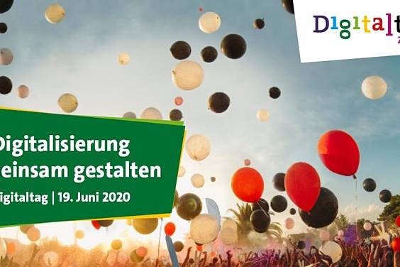 Veranstaltungsgrafik „Digitalisierung gemeinsam gestalten“ zum Digitaltag am 19. Juni 2020.
