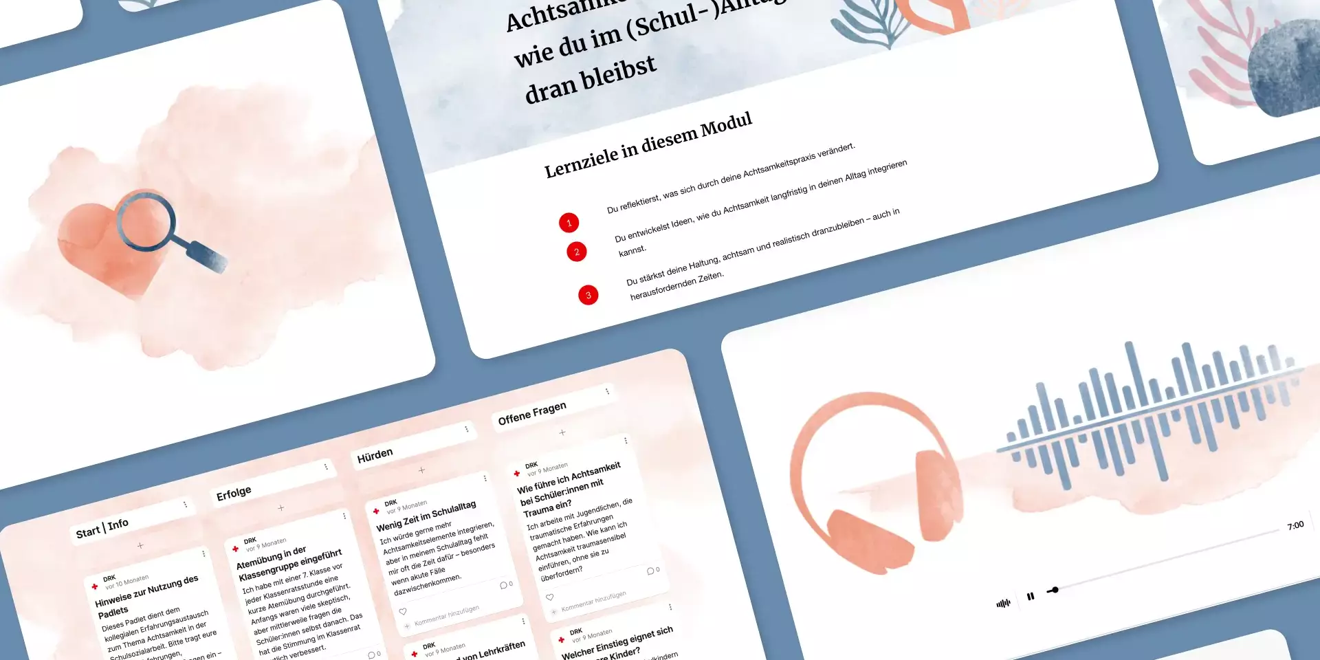 Screenshots E-Learning Achtsamkeit