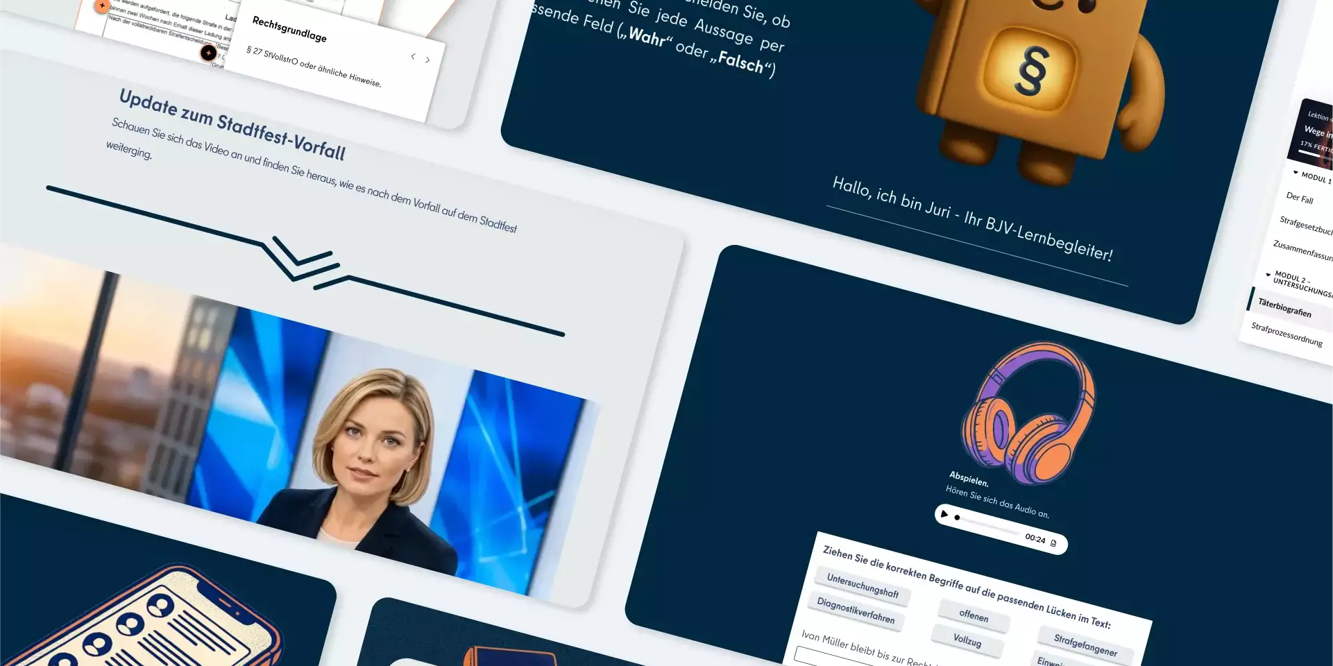 Screenshots E-Learning Wege in die Haft