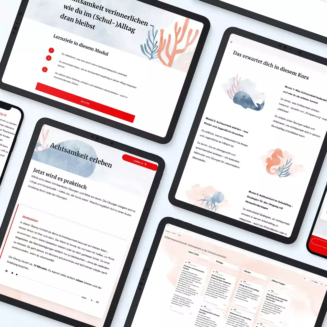 Mockups E-Leaning Achtsamkeit