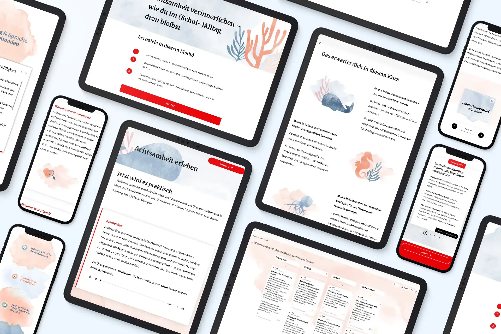 Mockups E-Leaning Achtsamkeit