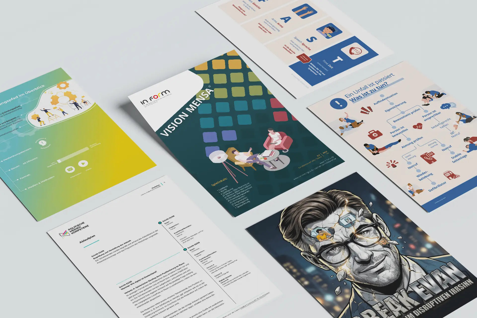 Mockups Print für Content Produktion von visionYOU
