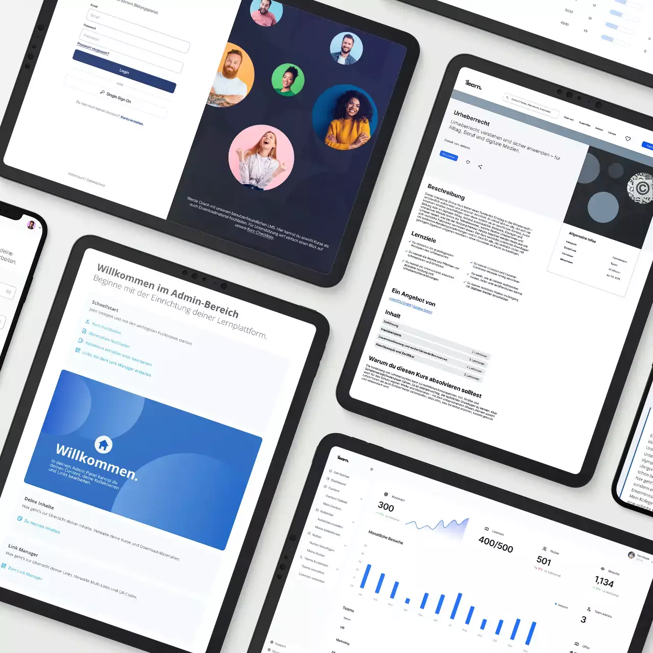 1learn LMS Mockups