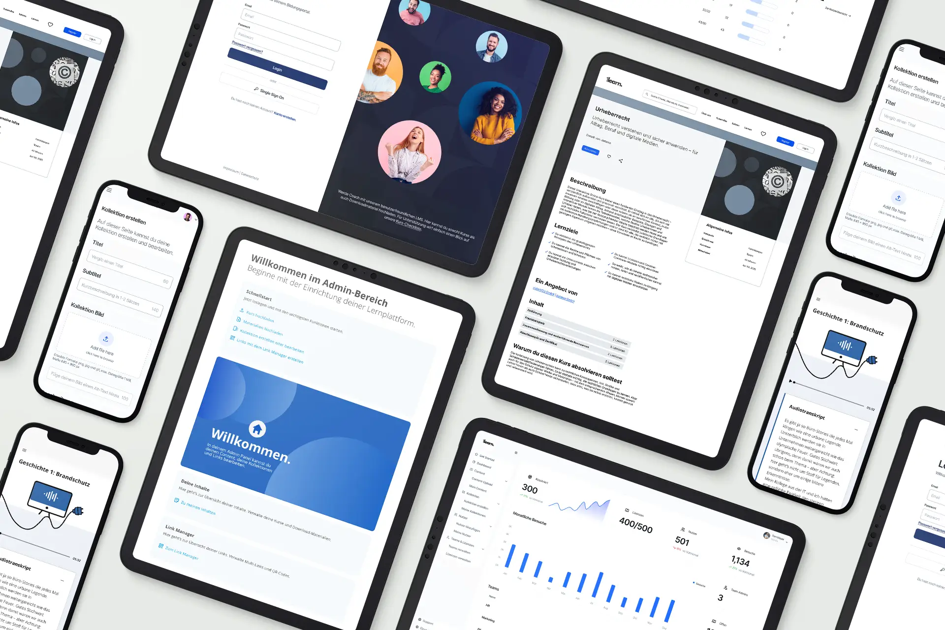 1learn LMS Mockups