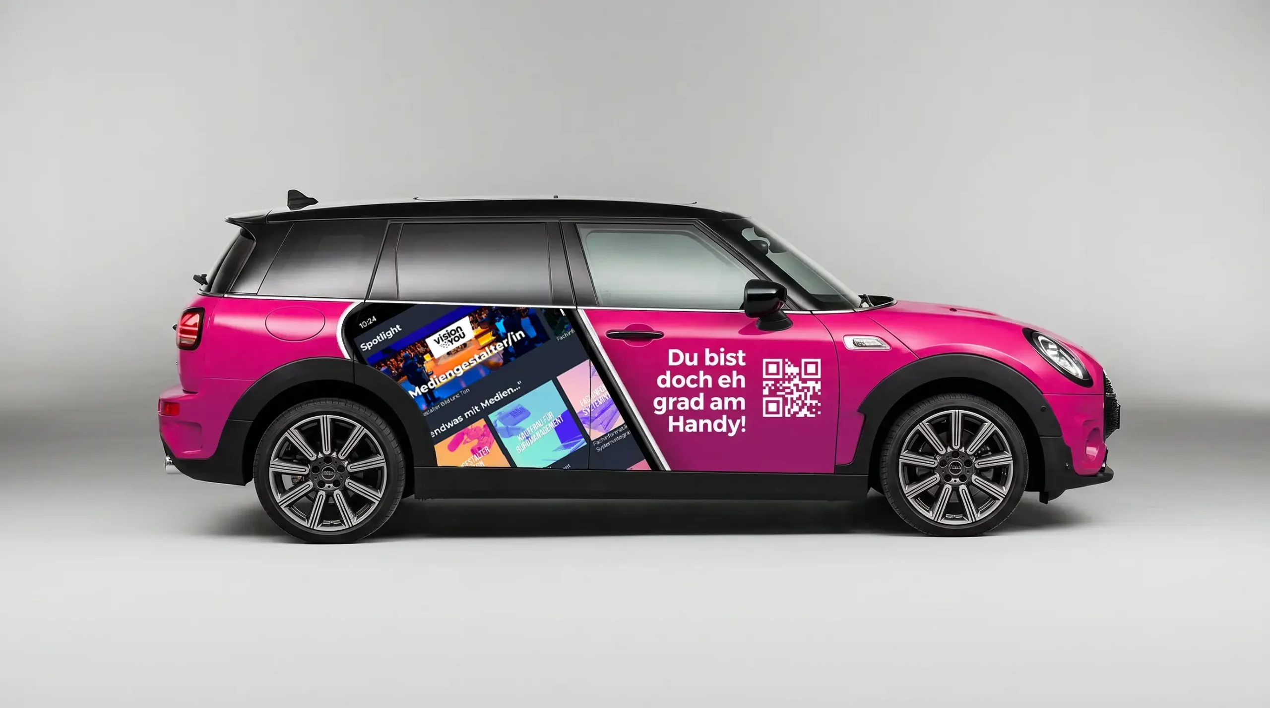 Svipe App Werbung auf einem Mini Clubman