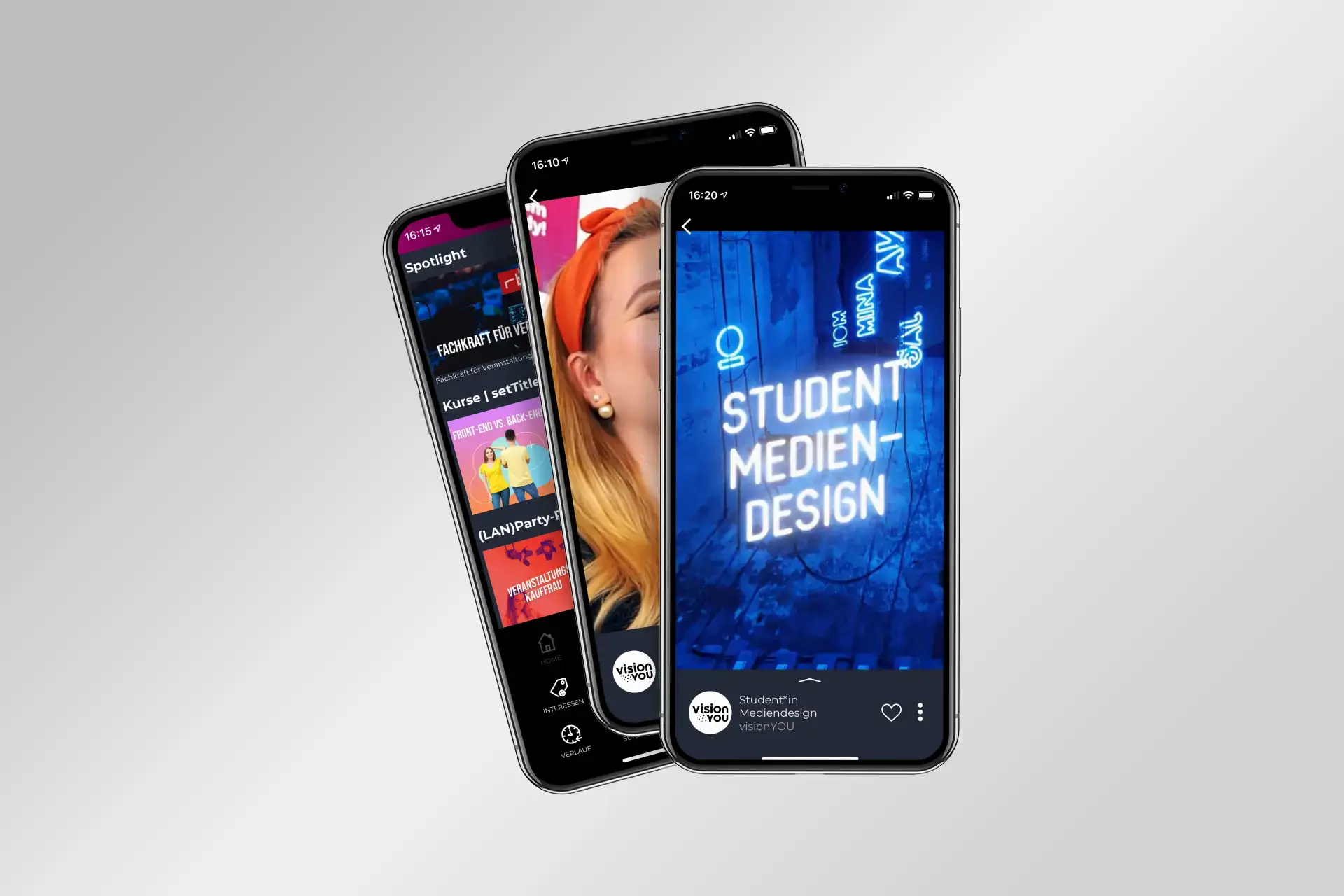 Mobile Ansicht digitale Berufsorientierung mit der svipe app