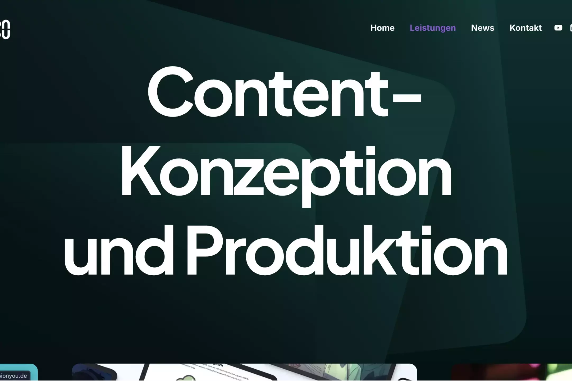 Screesnhot Leistungsseite Content-Konzeption und Produktion visionyou.de