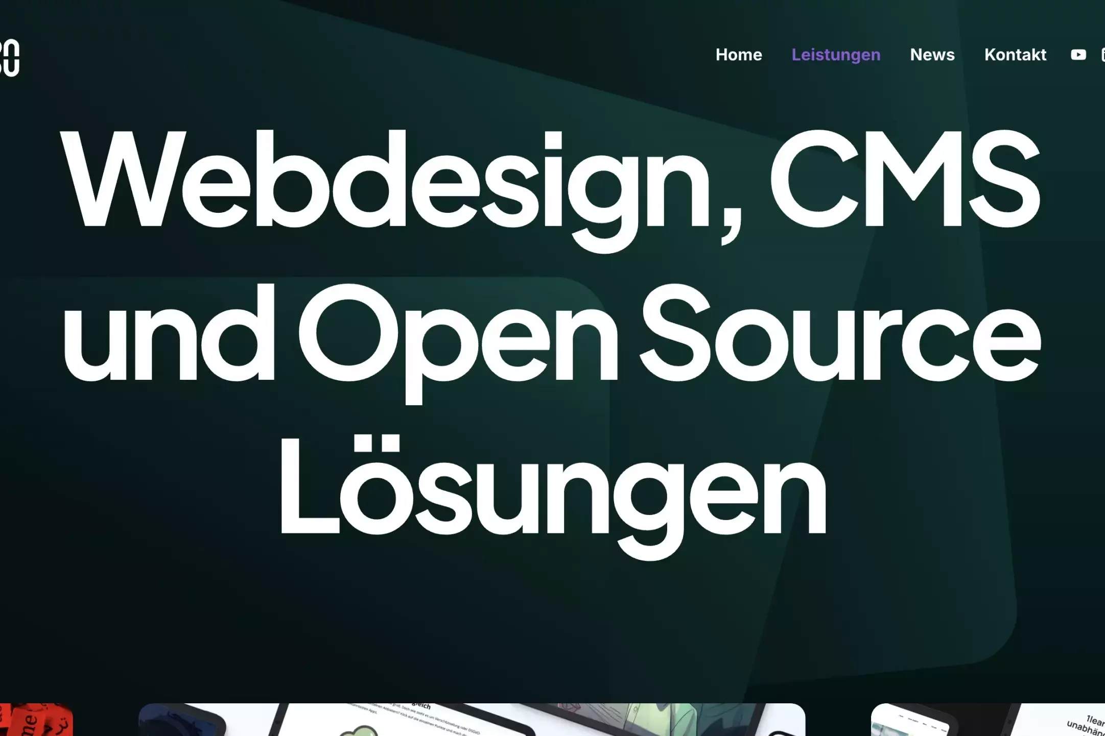 Screenshot Leistungsseite Webdesign, CMSund Open SourceLösungen visionyou.de